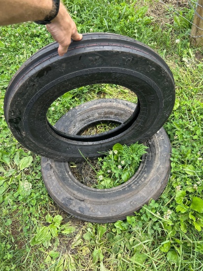 (2) new 6 ply 5.5-16 three rib tires - bid x. 2