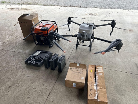 Agras T40 spray drone w/ sprayer and spreader, generator and 3 batteries