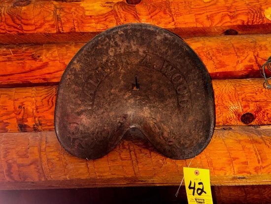 Walter A. Wood antique cast iron tractor seat