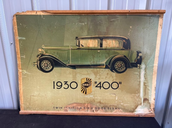 Vintage 1930 Nash 400 Cardstock Advertising Sign