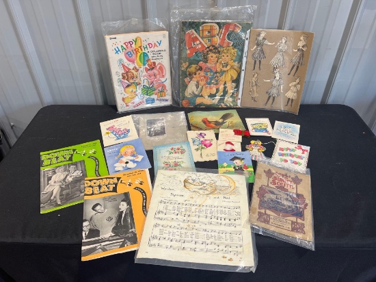 Vintage Child Books, Cards, and Musical Ephemera