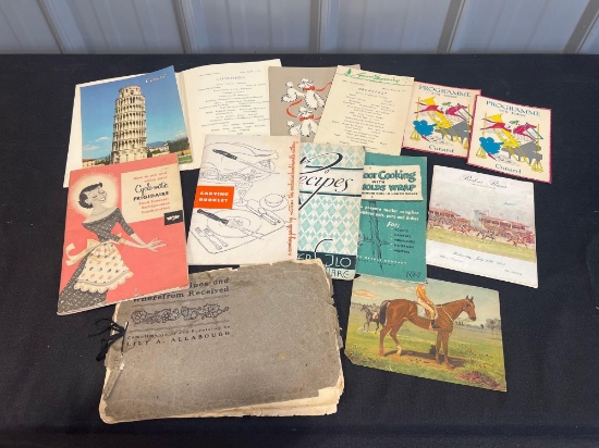 Vintage Equestrian and Food Related Ephemera