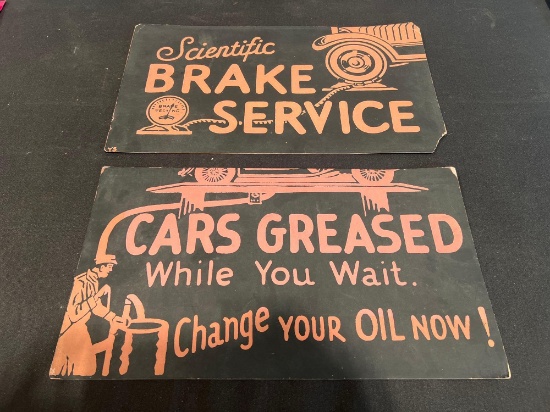 Early Service Station Neon Clock Inserts