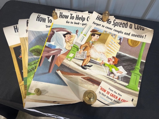 (6) Walt Disney Kleenex Tissues Advertising Litho Posters