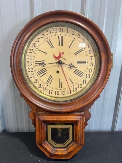 Early E Ingraham Co Dew Drop Calendar Wall Clock