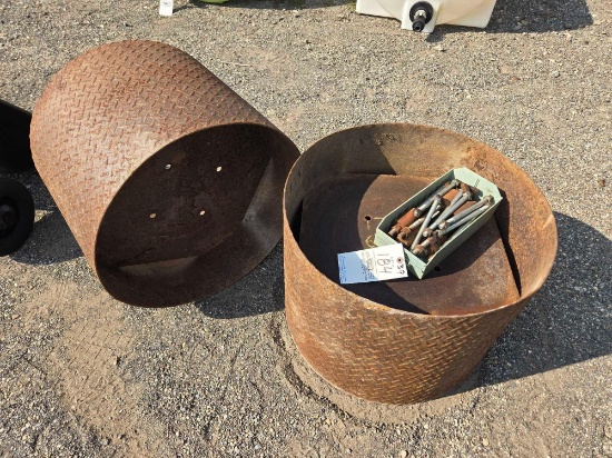 Tractor wheel lawn rollers
