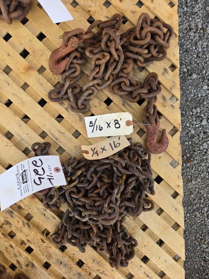 5/16 8ft chain and 1/4 16ft chain