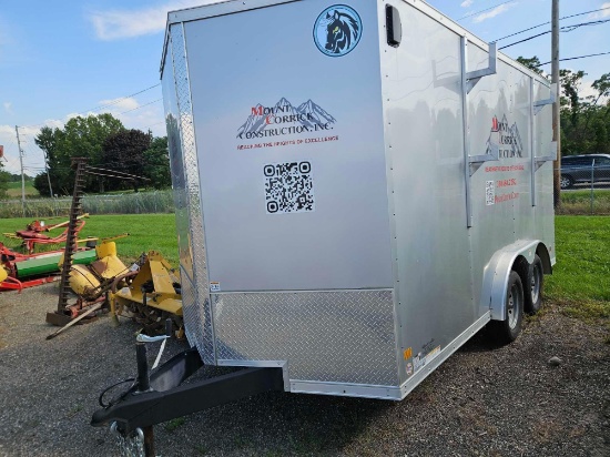 2025 14ft vnose cargo trailer, ramp door