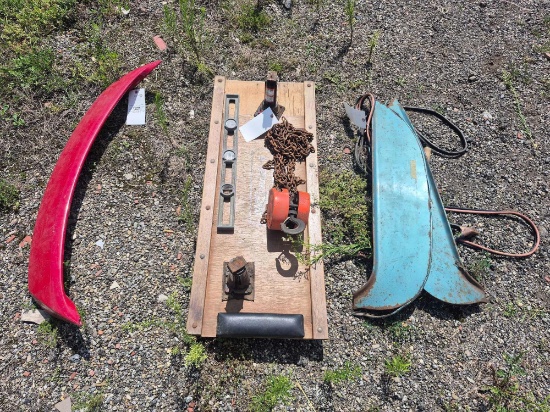Fender Pieces, Mechanics Creeper, & Chain Hoist