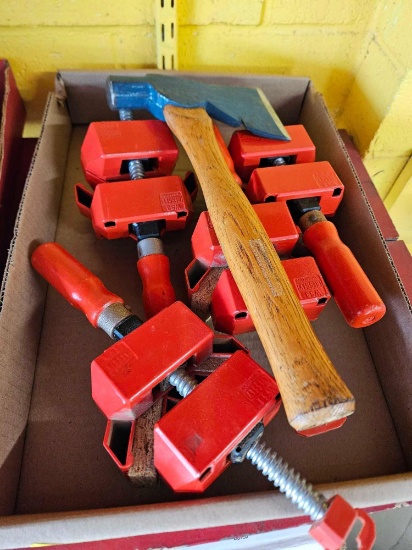 Bessey clamps, hatchet