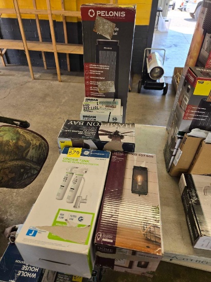Water filyer system, Wall light, ceiling fan, heater