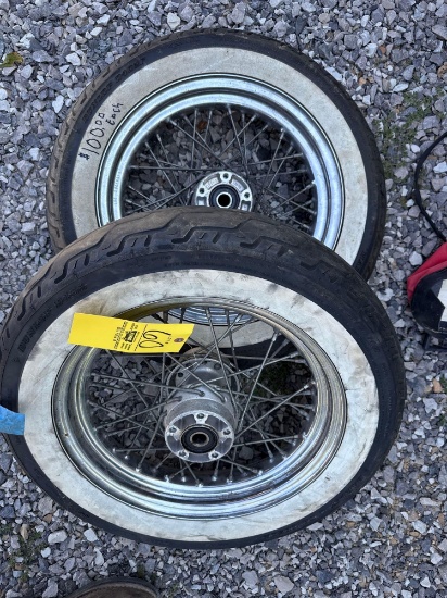 pair of motorcycle wheels