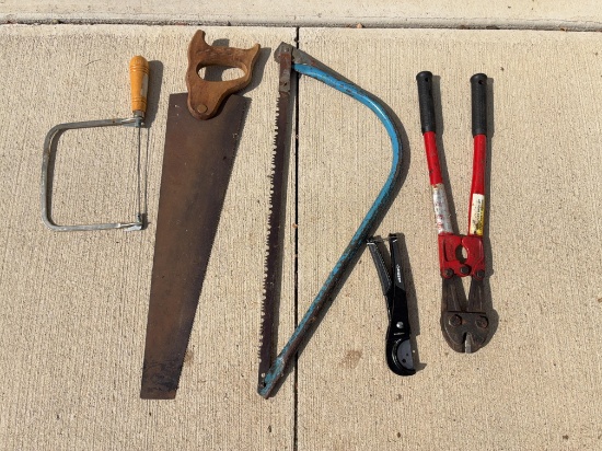 Saws, bolt cutter and pipe cutter