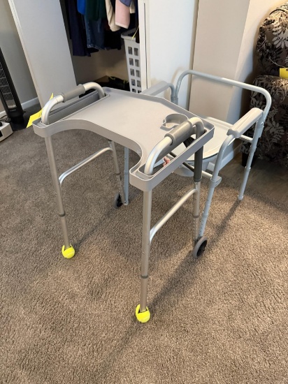 Walker with Tray and Restroom Chair