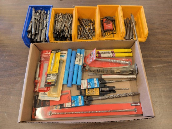 Assorted Drill Bits, Alan Wrenches, Boring Bits