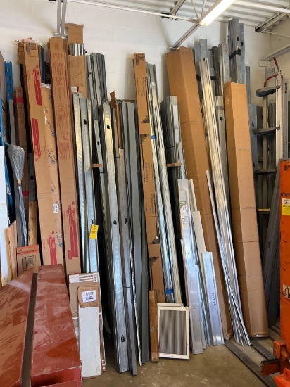 Large Lot of Commercial Aluminum and Metal Framing and Materials