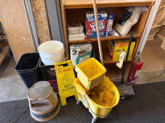 Rubbermaid Mop Bucket, Cleaning Supplies, Shelf