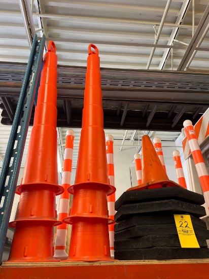 (6) Tall Traffic Cones with Heavy Rubber Bases