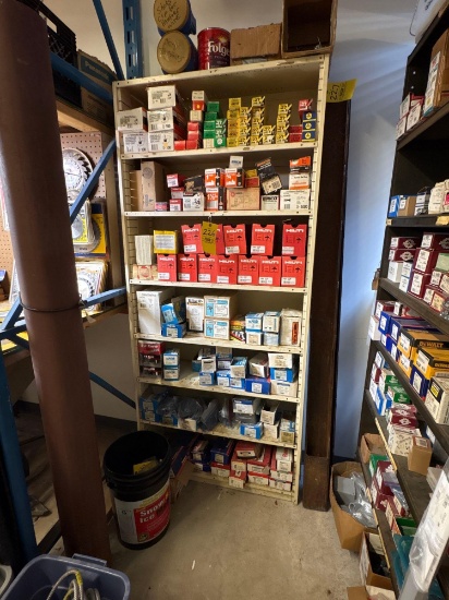 Shelving Unit and Large Assortment of Construction Supplies
