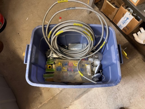 Tote of Electrical Supplies