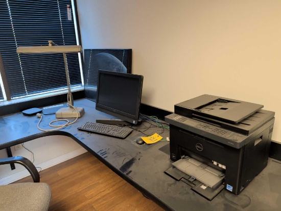 Printer, Monitor, Desk Lamp