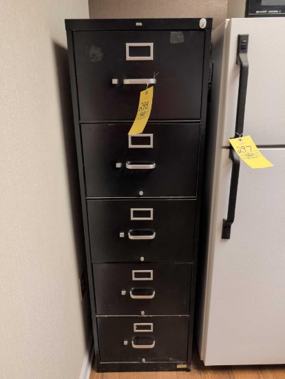 Five Drawer File Cabinet - NO KEY, Office Cabinets