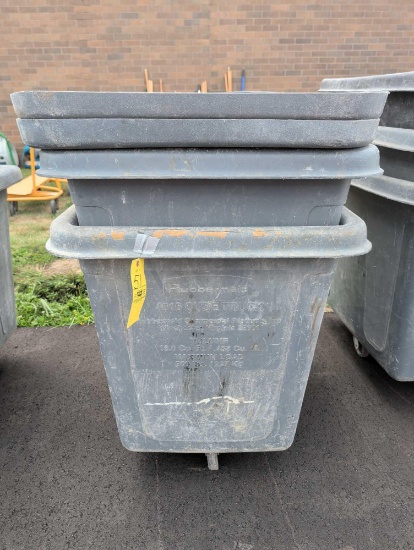 (2) Rubbermaid Rolling Cube Trucks and Lids