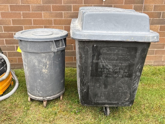 Rubber Maid Commercial Cube Truck and Trash Can