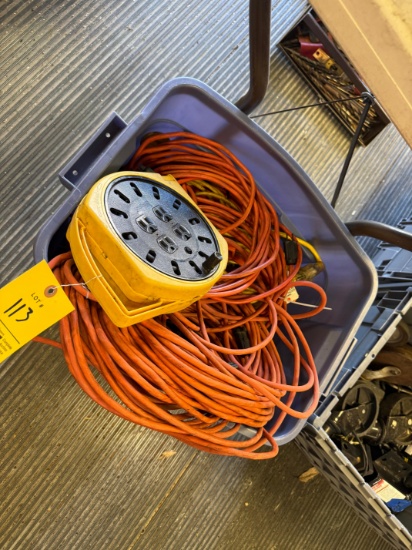 Tub full of extension cords