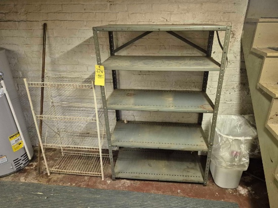 2 Metal Shelving Units - (1) 5 Ft., (1) 4 Ft.
