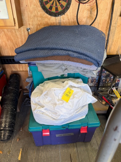 (3) Totes full of moving blankets