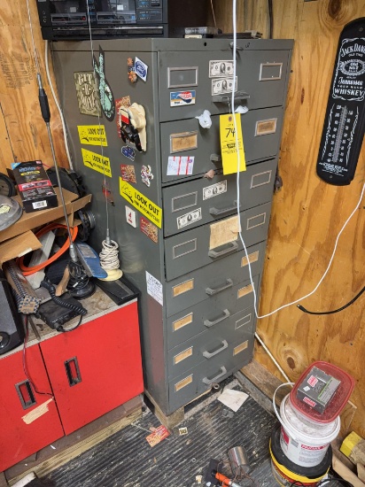 (8) Drawer hardware organizer cabinet - with contents - Stero not included