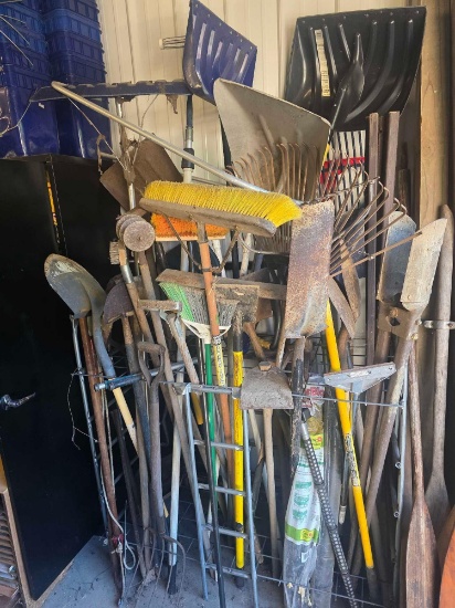 Yard Tools, Post Hole, Shovel, rakes,