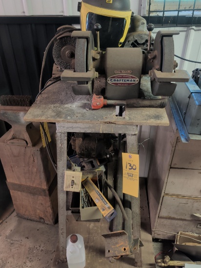 Craftsman Bench Grinder & Wire wheel Brushes on rolling cart