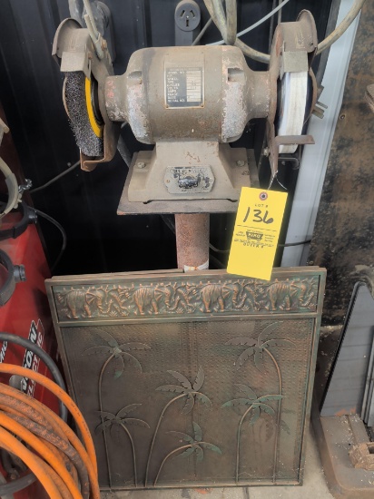 Craft Heavy duty pedestal grinder / wire brush wheel & fireplace screen