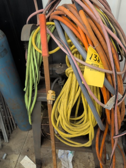 Bench Grinder / Wire brush wheel, electrical cords, Belsaw stand