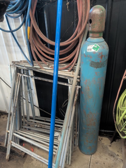 Argon tank No papers, extension cords, metal table legs