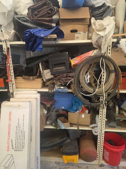 Contents on Shelf, Cable, Lights, Air Tank, Tarps, Not Including The Shelf