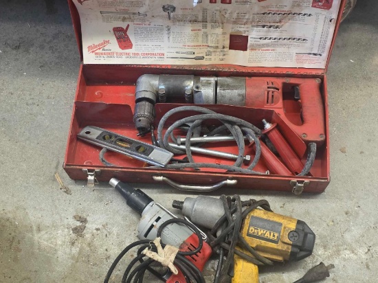 Milwaukee Angle Drill, Dewalt electric Impact,