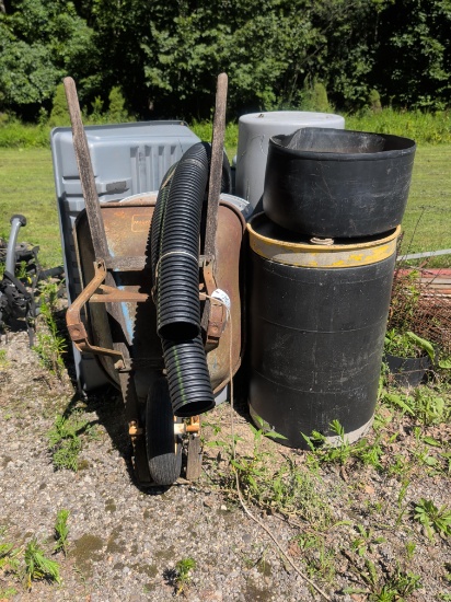 Propane Tank, Barrel, Wheel barrow,