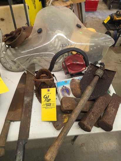 Cast Iron Fish Head, Wedges, tractor seat,