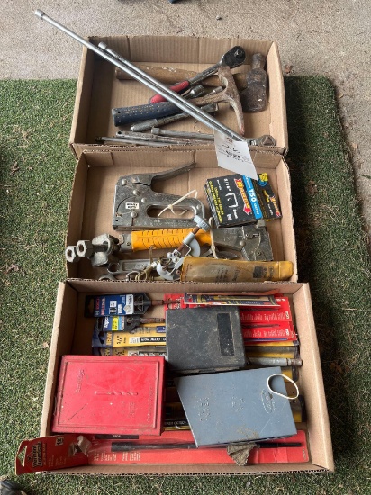 Assorted Drill Bits, ratchets, extensions