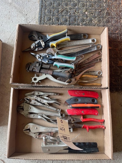 Vise Grips, pliers, crescent wrenches