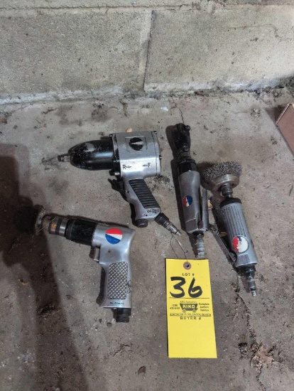 Assorted pneumatic tools, impact and ratchet