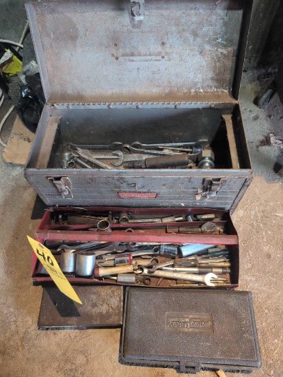 Craftsman tool box with wrenches and sockets