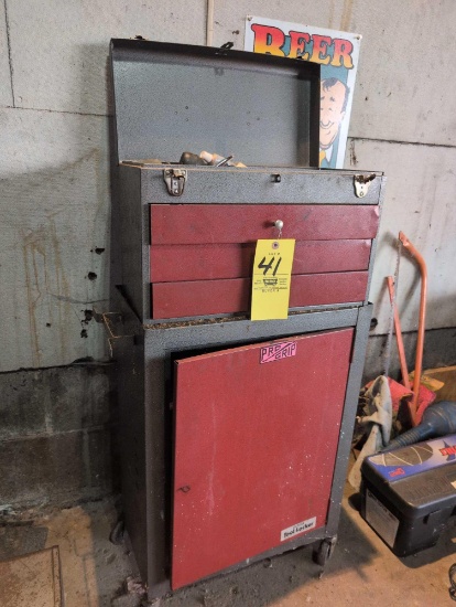 Tool Locker tool box with assorted hand tools and wrenches