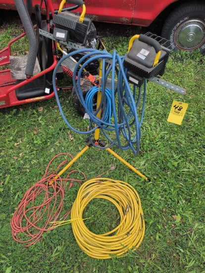 Work light, air hose and cord
