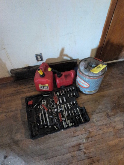 Fuel cans and tool set