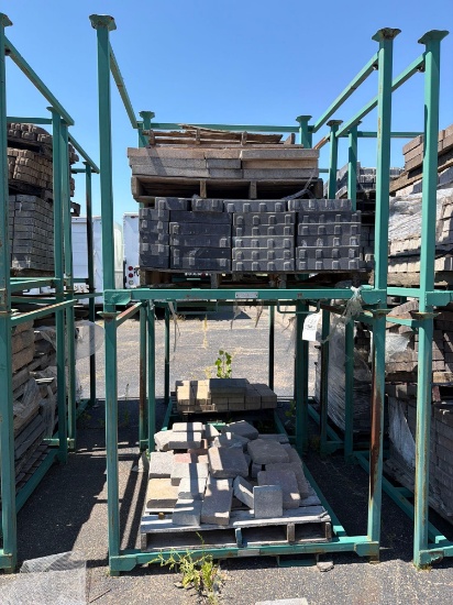 Metal Rack with Pallets of Pavers