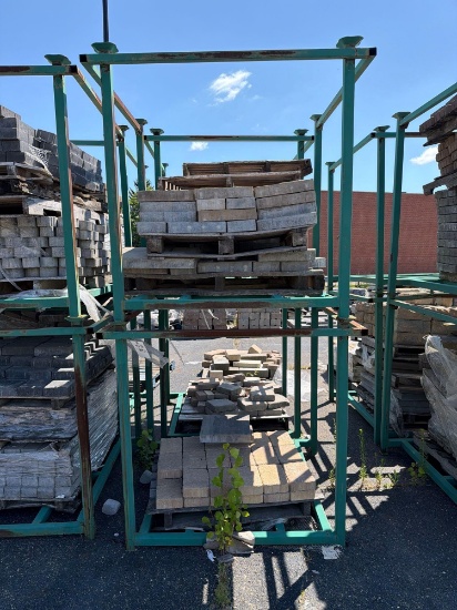 Metal Rack with Pallets of Pavers